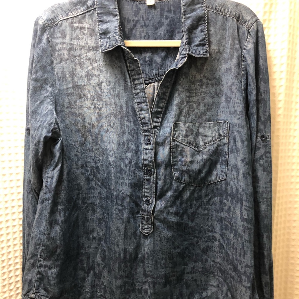 Cloth & stone Aztec chambray/denim tunic